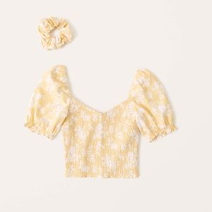 Abercrombie Puff Sleeved Linen Top - NWOT